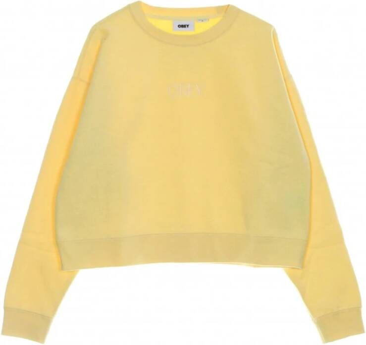 Obey Kort Crewneck Sweatshirt Yellow Dames