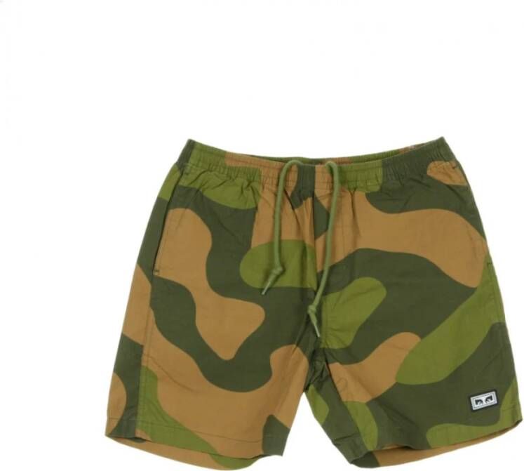 Obey Korte gemakkelijke jungle korte broek Groen Heren