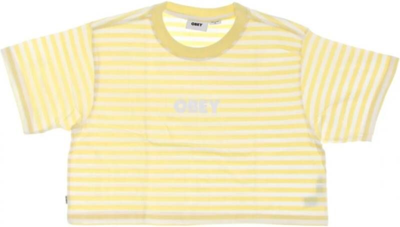 Obey Korte T-shirt Brody Box Tee Yellow Dames