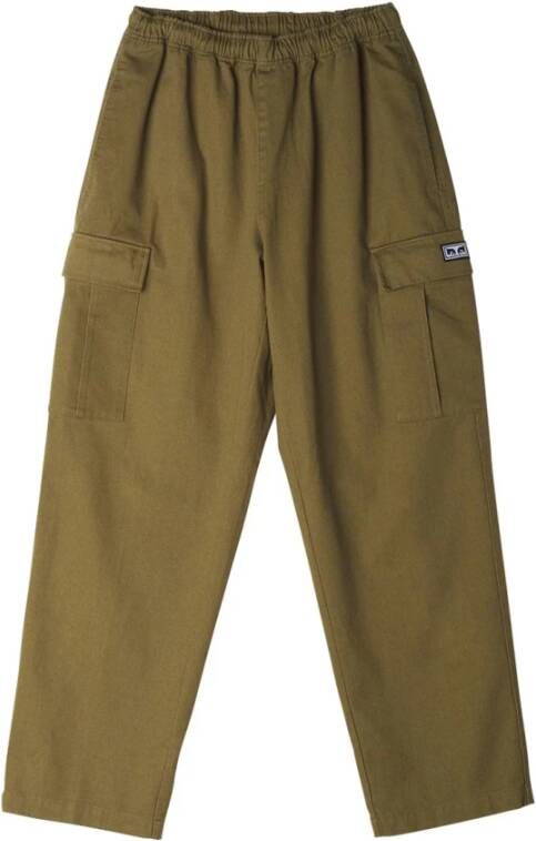 Obey Leather Trousers Groen Heren