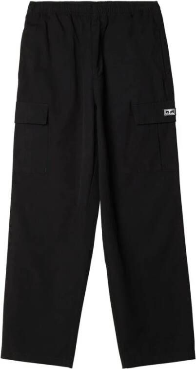 Obey Leather Trousers Zwart Heren