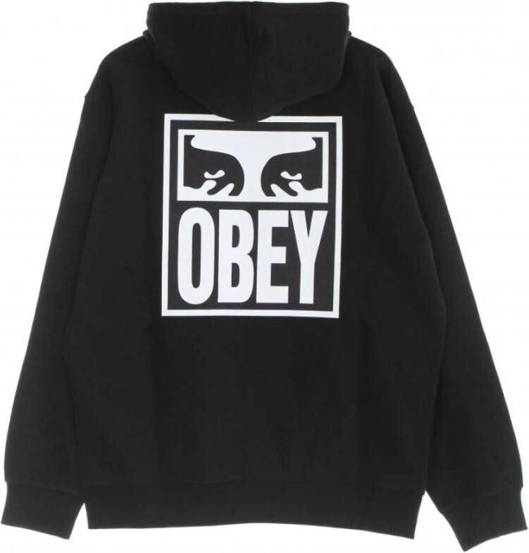 Obey lichtgewicht hoodie -ogen icoon 2 Zwart Heren