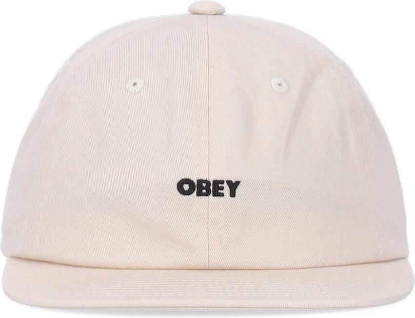Obey Platte Klep Strapback Cap Ongebleekt Katoen Beige Heren