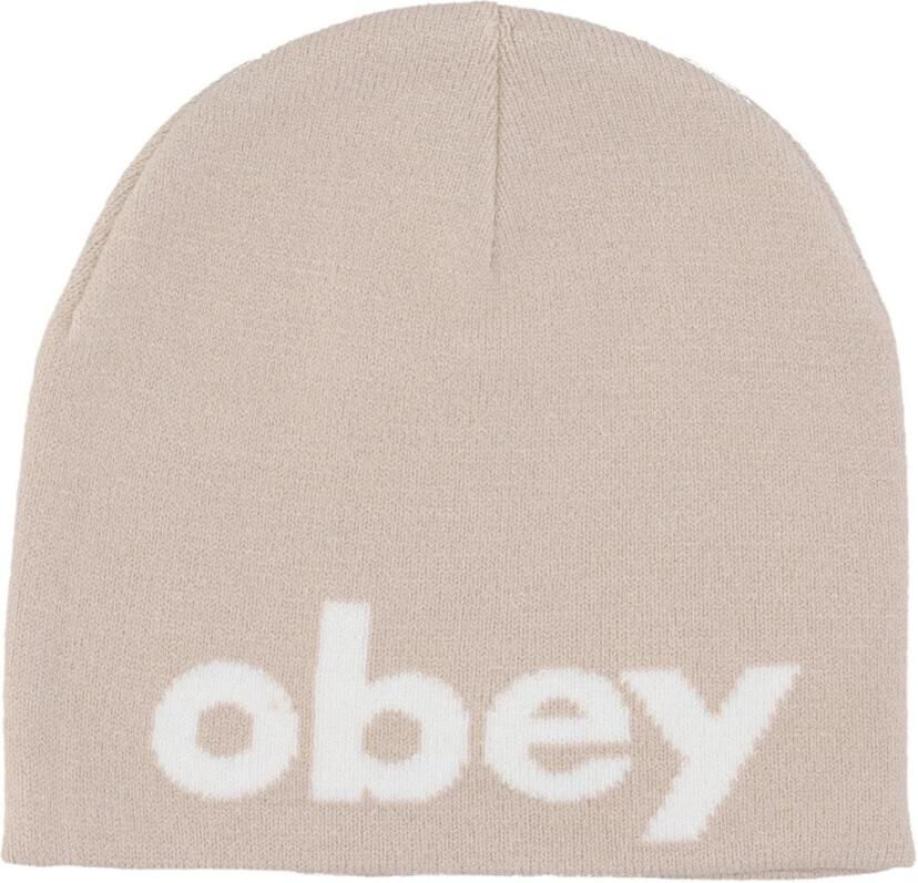 Obey Zilvergrijze Beanie Muts Stretchstof Gray Heren