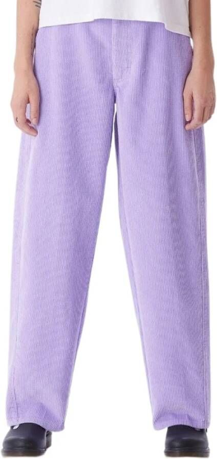 Obey Paarse Roze Wijde Corduroy Broek Purple Dames