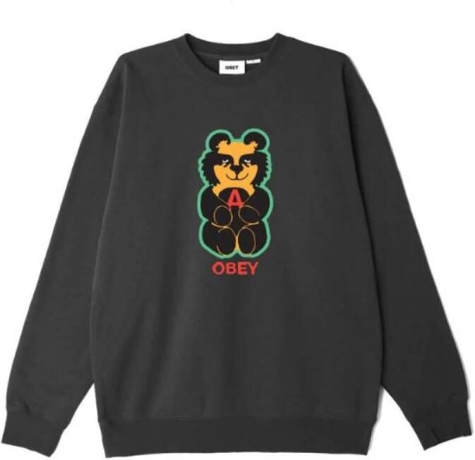 Obey Premium Bear Icon Crewneck Sweatshirt Zwart Black Heren