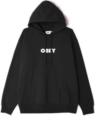 Obey Premium Zwarte Fleece Hoodie Lange Mouw Black Heren