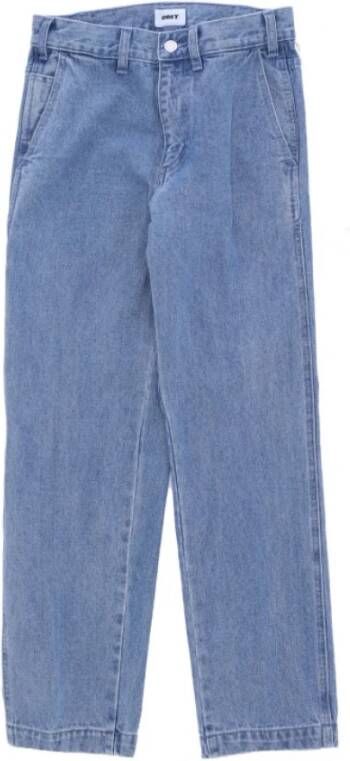 Obey Rechte broek Blauw Heren