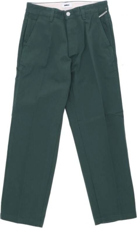 Obey Rechte broek Groen Heren