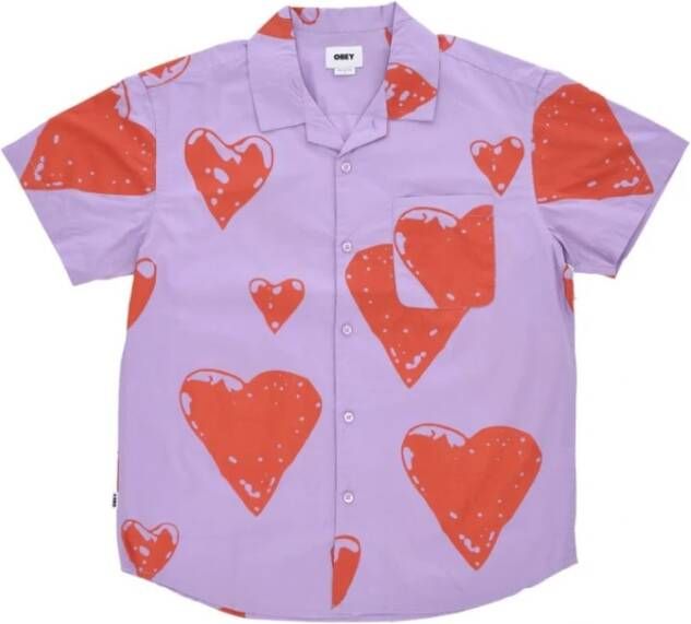 Obey Shirts Paars Heren