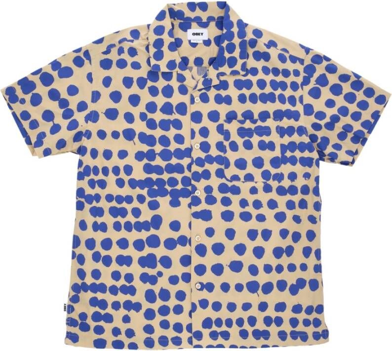 Obey Short Sleeve Shirts Blauw Heren