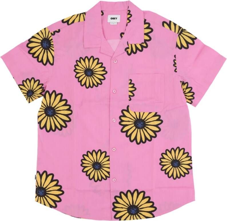 Obey Short Sleeve Shirts Roze Heren