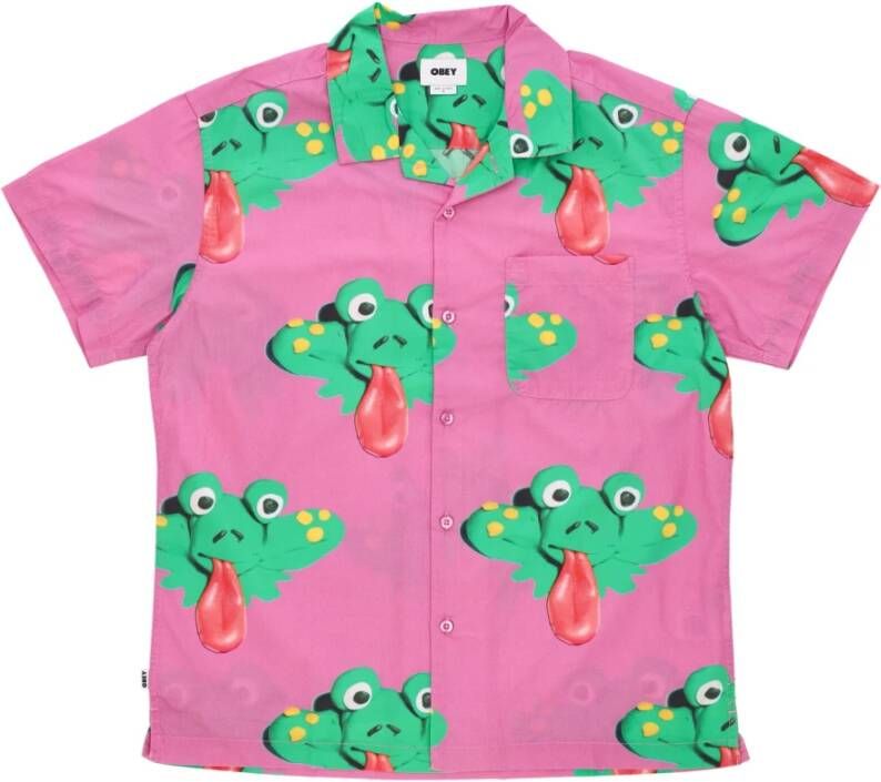 Obey Wild Rose Multi Korte Mouw Shirt Pink Heren