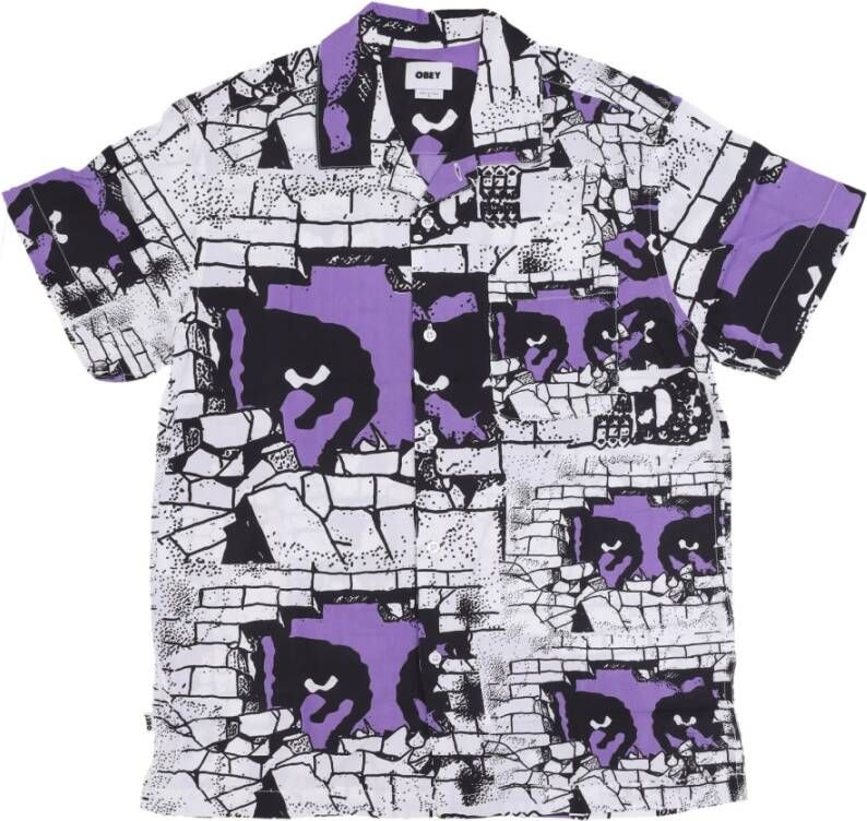 Obey Short Sleeve Shirts Wit Heren