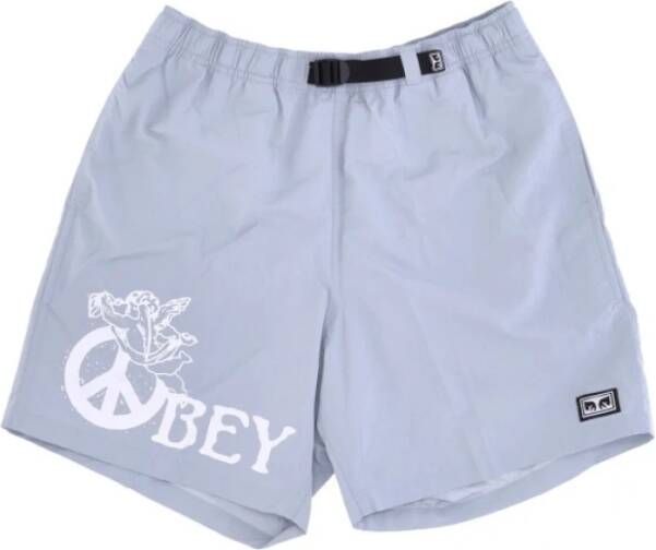 Obey Shorts Easy Peace Angel Blauw Heren