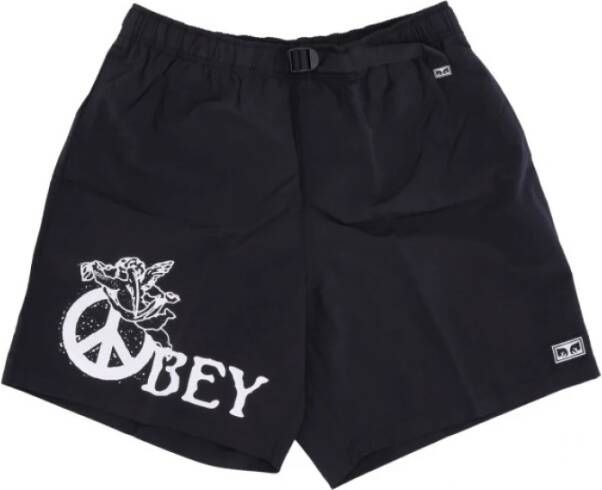 Obey Shorts Easy Peace Angel Zwart Heren