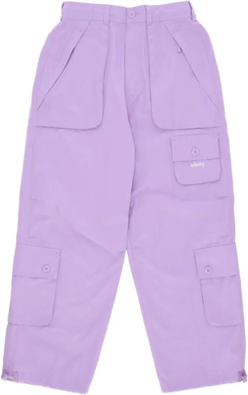 Obey Straight Trousers Purple Dames