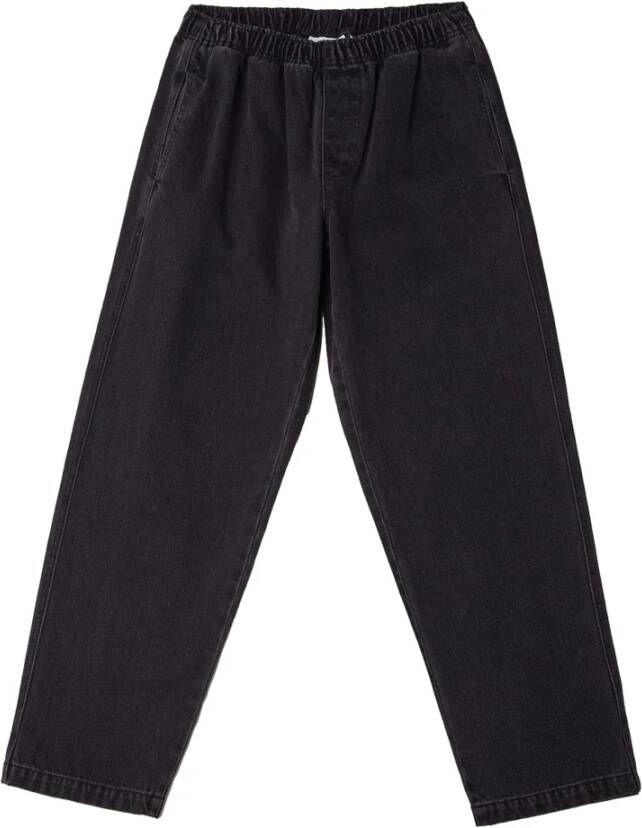 Obey Zwarte Denim Jeans Elastische Taille Black Heren