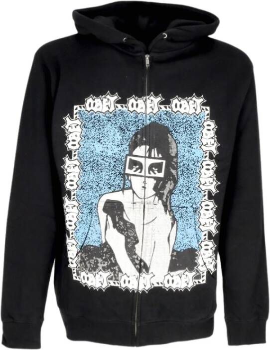 Obey Sweater met rits Zwart Heren