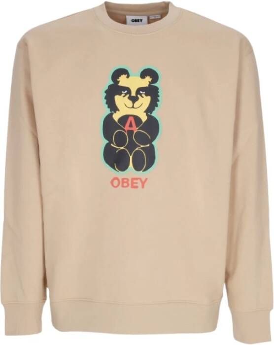 Obey Sweatshirt Beige Heren