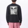 Obey Zwarte Lichtgewicht Crewneck Sweatshirt Eyes Icon 2 Crew Black Heren - Thumbnail 1