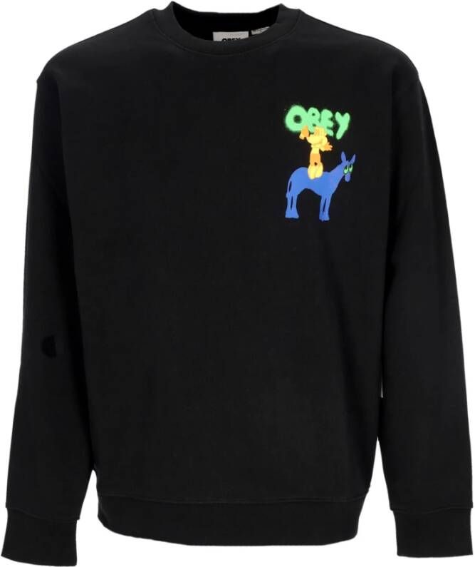 Obey Sweatshirt Zwart Heren
