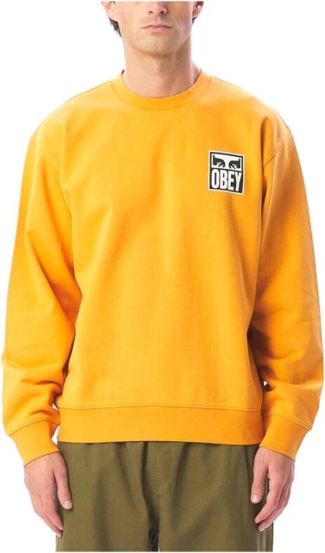 Obey Lichte Crewneck Sweatshirt Eyes Icon 2 Beige Heren
