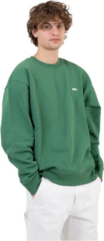 Obey Palm Leaf Crew Sweatshirt Green Heren