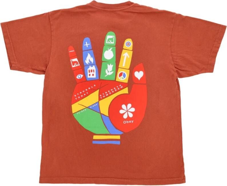 Obey T-Shirts Oranje Heren