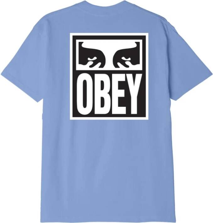 Obey Digital Violet Eyes Icon T-shirt Blue Heren
