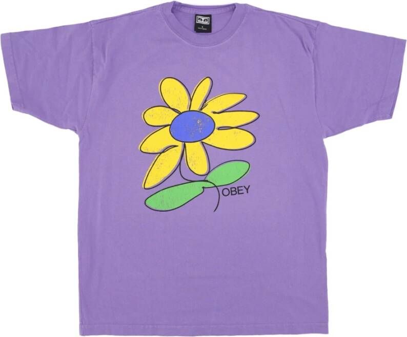 Obey T-Shirts Paars Heren