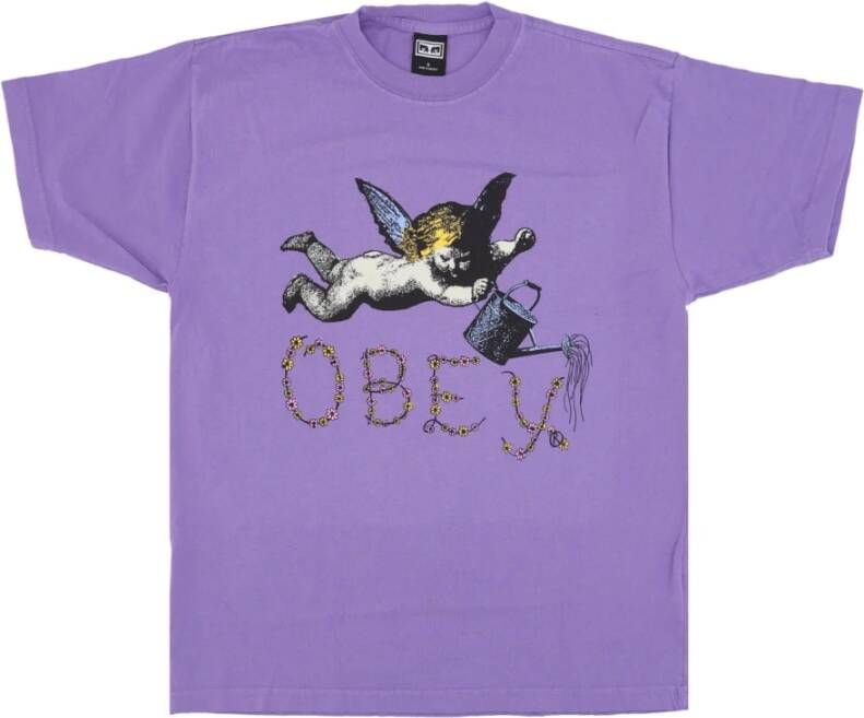 Obey T-Shirts Paars Heren