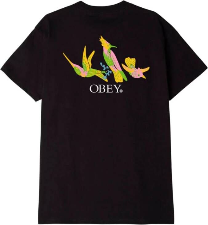 Obey T-Shirts Zwart Heren
