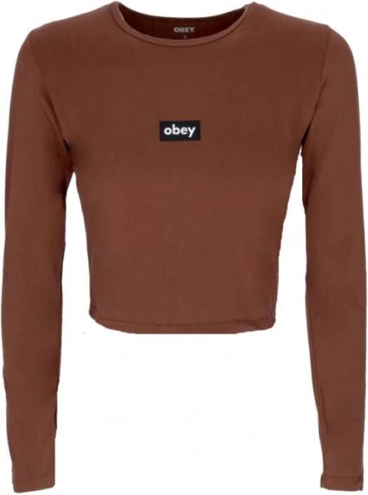 Obey Tops met lange mouwen Bruin Dames