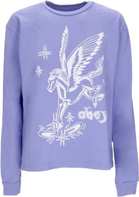 Obey Tops met lange mouwen Purple Dames