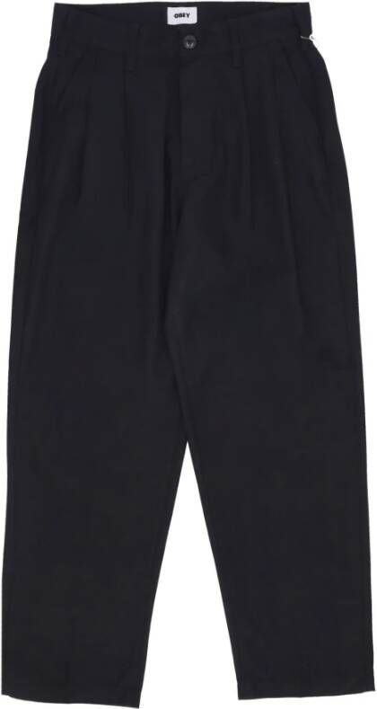 Obey Wide Trousers Zwart Heren