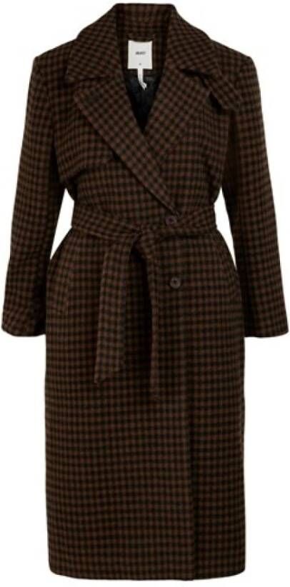 Object Belted Coats Bruin Dames