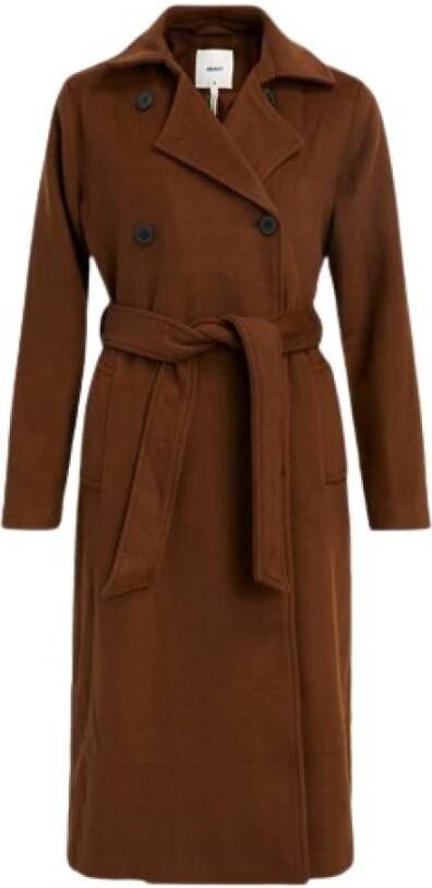 Object Objclara Wool Coat Noos Bruin Dames