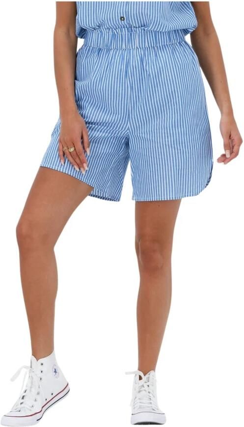 OBJECT Dames Broeken Alva Hw Shorts Blauw wit Gestreept - Foto 4