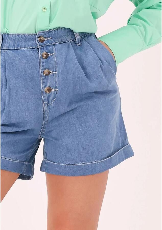 Object Blauwe High Waist Denim Shorts Blue Dames - Foto 2