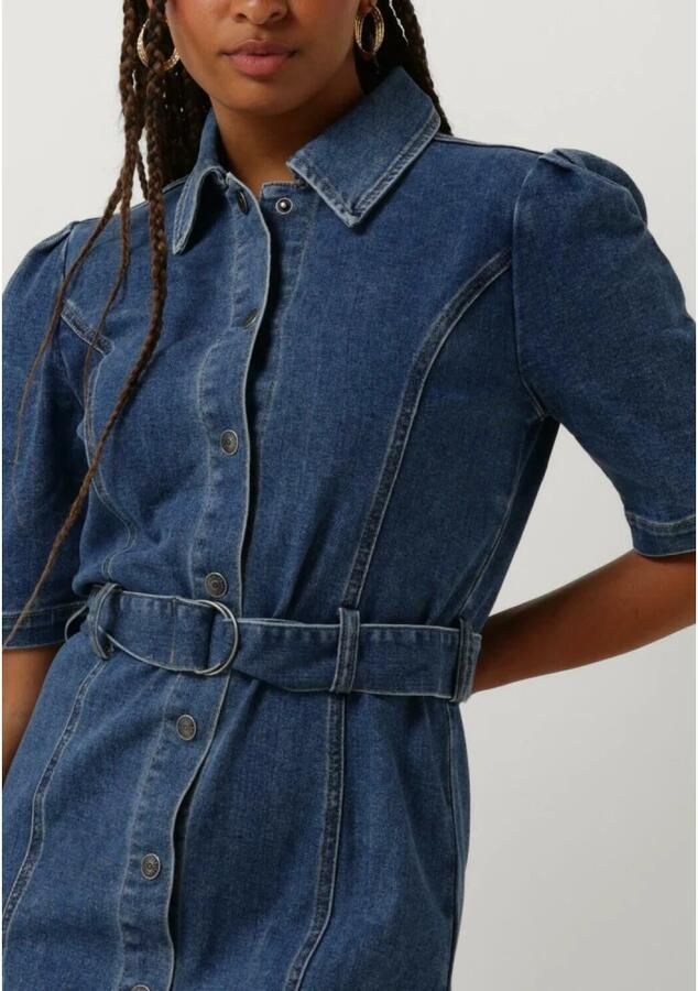 Object Denim Mini Jurk Trendy Stijlvol Blue Dames