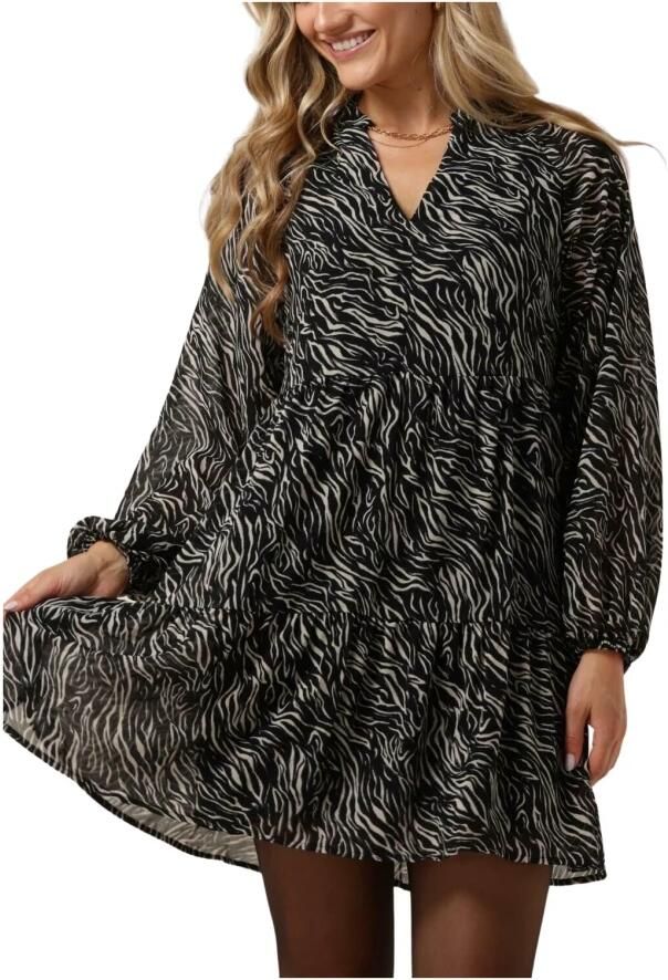 OBJECT jurk OBJMILA van gerecycled polyester zwart ecru - Foto 5