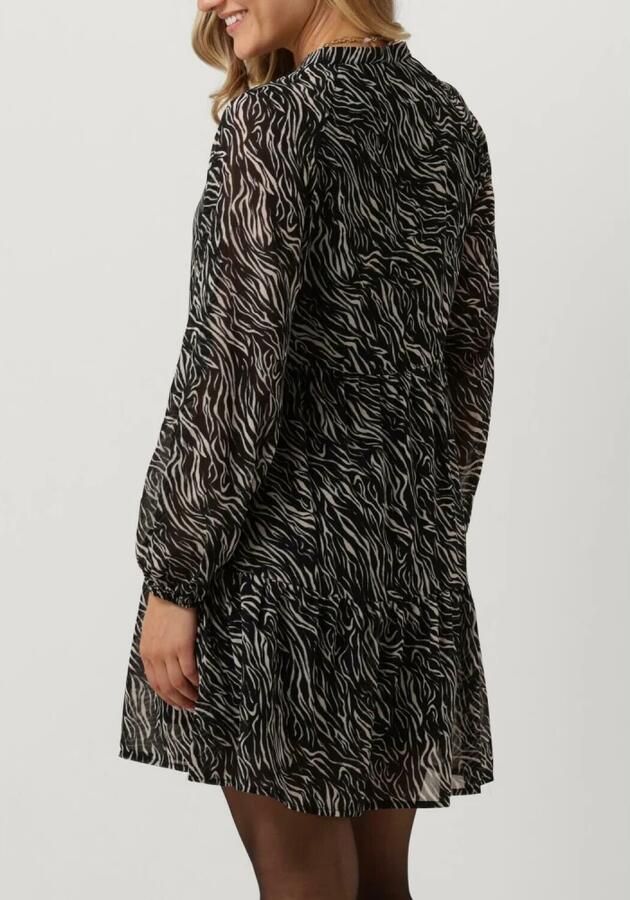 OBJECT jurk OBJMILA van gerecycled polyester zwart ecru - Foto 4