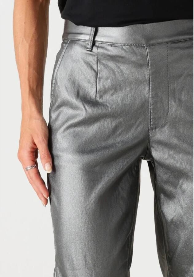 Object Grijze Coated Pantalon voor Vrouwen Gray Dames - Foto 4