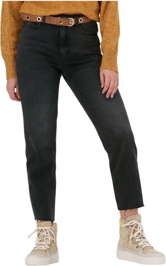 Object Hoge Taille Denim Jeans in Donkergrijs Black Dames - Foto 4