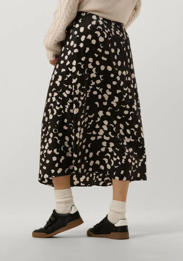 OBJECT midi rok OBJOMIKA met all over print zwart ecru - Foto 2