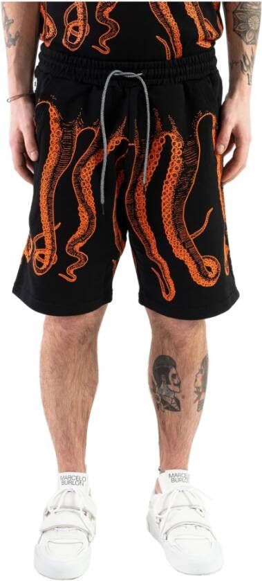 Octopus Zwarte Tracksuit Outline Shorts Black Heren