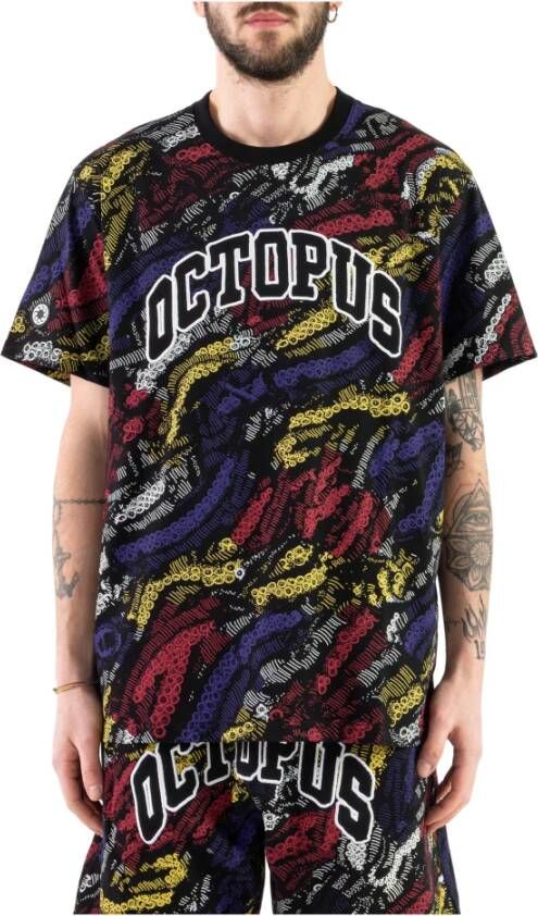 Octopus Zwarte Heren Deco Tee T-Shirt Multicolor Heren