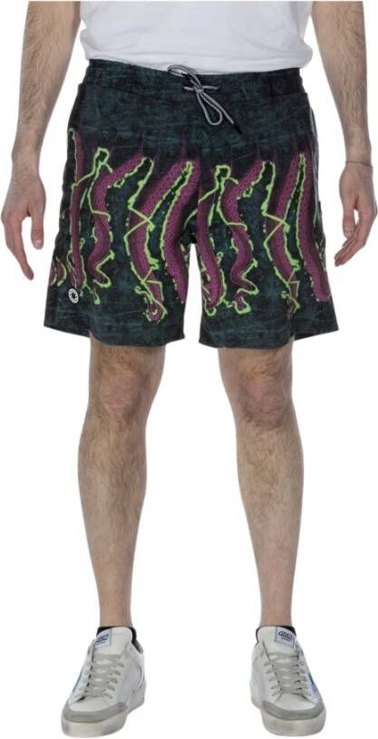 Octopus Tentakel Print Zwemshorts Zwart Multicolor Heren