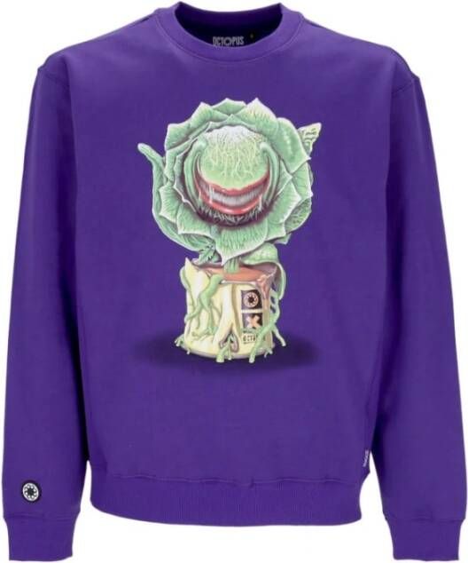 Octopus Crewneck sweatshirt voedt me Purple Heren